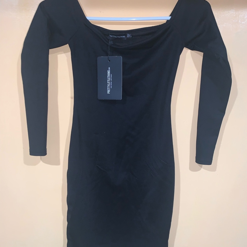 Off the shoulder black dress